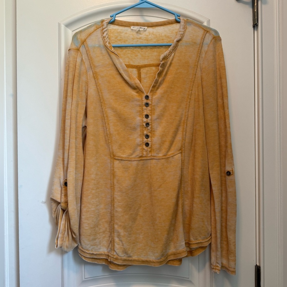 Yellow Gold Ribbed Waffle Top